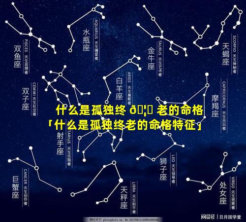 什么是孤独终 🦄 老的命格「什么是孤独终老的命格特征」